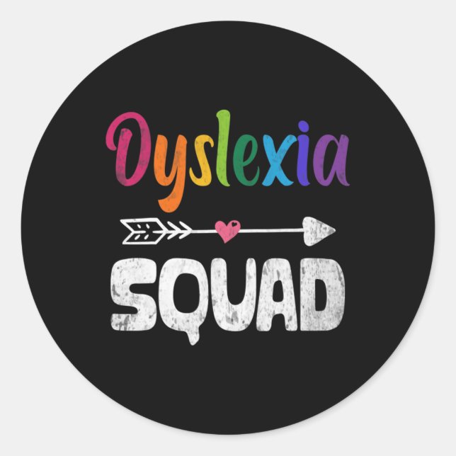 Awareness Month Dyslexia Teacher Therapist  Classic Round Sticker (Front)