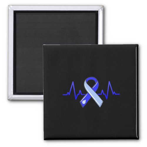 Awareness Month Heartbeat Blue Ribbon  Magnet