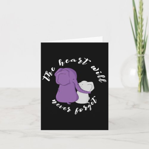 Awareness Month I End Purple Ribbon Elephant 1  Card