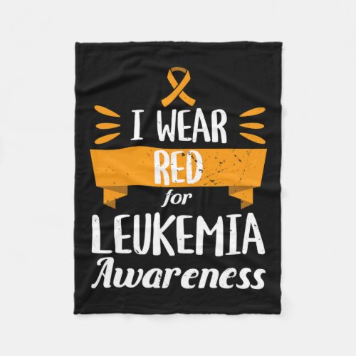 Awareness Month I Wear Red Blood Cancer 1  Fleece Blanket