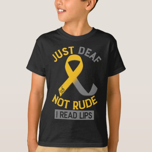 Awareness Month Just Deaf Not Rude Asl Sign Langua T_Shirt