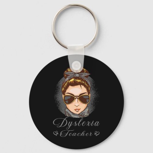 Awareness Month Therapist Dyslexia Teacher  Keychain