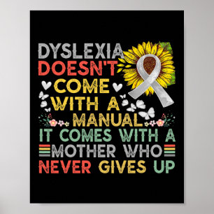 Awareness Mother Dyslexic Warrior Vintage Poster