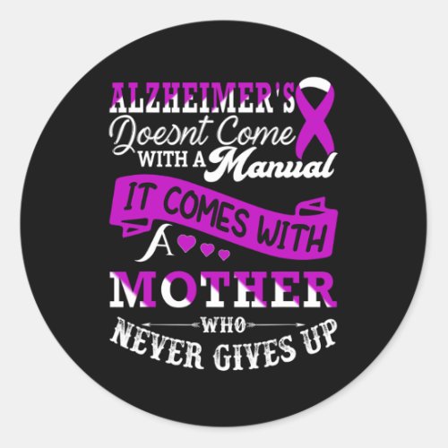 Awareness Mother Support Heimer Warrior Mom  Classic Round Sticker