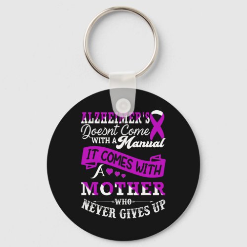 Awareness Mother Support Heimer Warrior Mom  Keychain