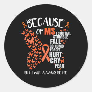 Awareness Multiple Sclerosis Butterfly Classic Round Sticker