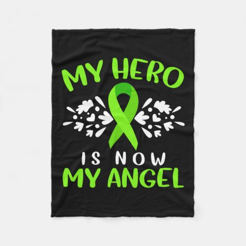 Awareness My Hero Is Now My Angel Butterfly  Fleece Blanket