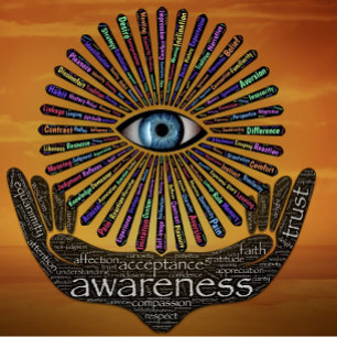 Awareness My Minds Eye  Inspirational Word Art    Throw Pillow
