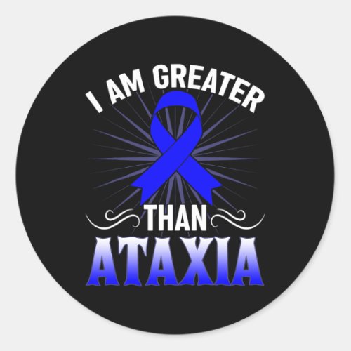 Awareness Neurological Sign Hemiataxia Blue Ribbon Classic Round Sticker