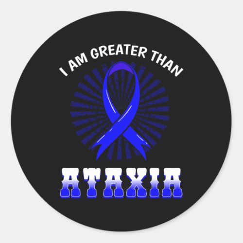 Awareness Neurological Sign Hemiataxia Blue Ribbon Classic Round Sticker