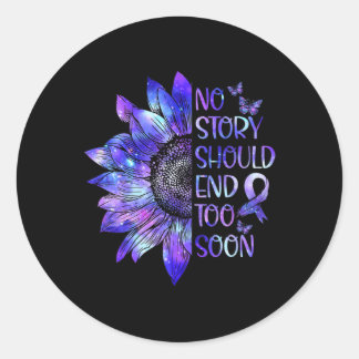 Awareness No Story Should End Too Soon Warrior Classic Round Sticker