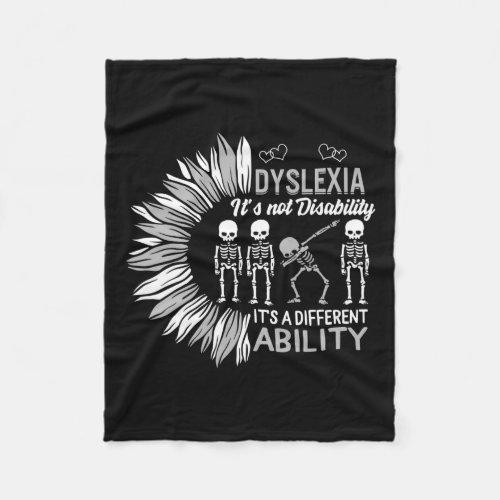 Awareness Not Disability Different Dabbing Skeleto Fleece Blanket