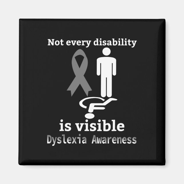 Awareness October Silver Ribbon Dyslexic Teacher 1 Magnet (Front)