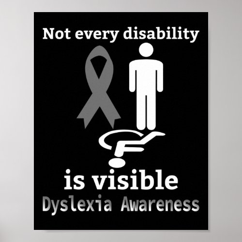 Awareness October Silver Ribbon Dyslexic Teacher 1 Poster