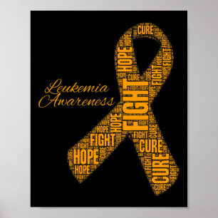 Awareness Orange Ribbon Fight Hope Cure Poster