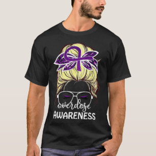 Awareness Outfit Messy Hair Bun Women  T-Shirt