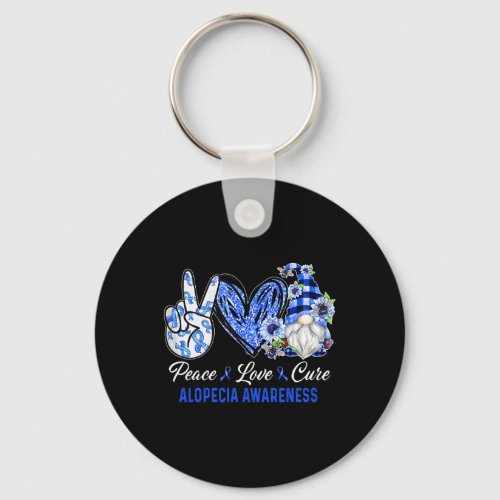 Awareness Peace Love Cure Gnome  Keychain