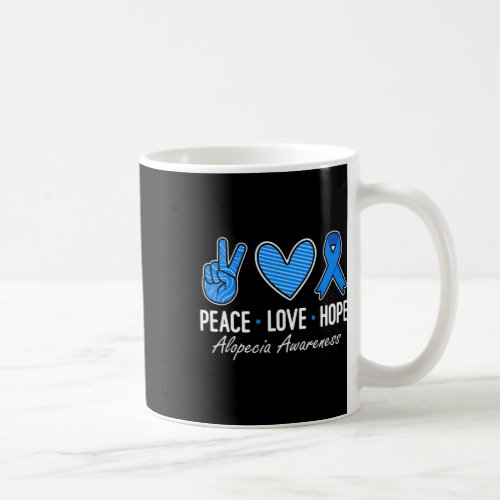 Awareness Peace Love Hope I Wear Blue Ribbon  Coffee Mug