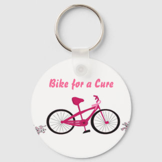 Awareness Pink Bicycle Keychain