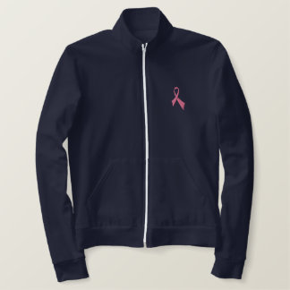 Awareness Pink Ribbon Fleece Track Jacket
