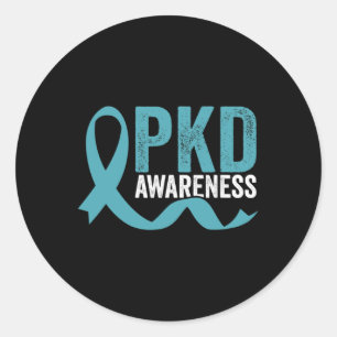 Awareness Polycystic Kidney Disease Warrior Fighte Classic Round Sticker