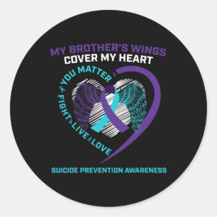 Awareness Prevention Gifts Loving Memory Brother Classic Round Sticker