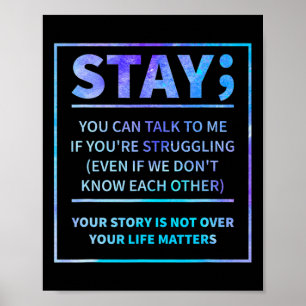 Awareness Prevention Semicolon Mental Health  Poster