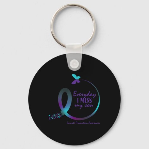 Awareness Prevention Son Loving Memory Butterfly  Keychain