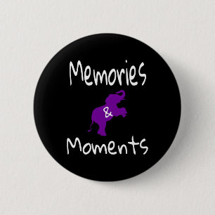 Awareness Purple Elephant Support Memories Moments Button