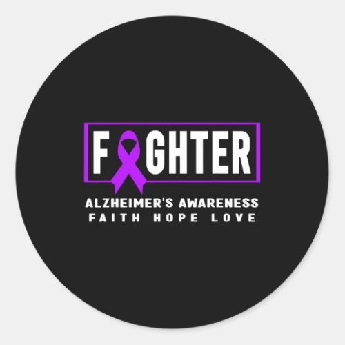 Awareness _ Purple Heimers Fighter  Classic Round Sticker