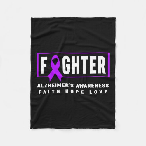 Awareness _ Purple Heimers Fighter  Fleece Blanket