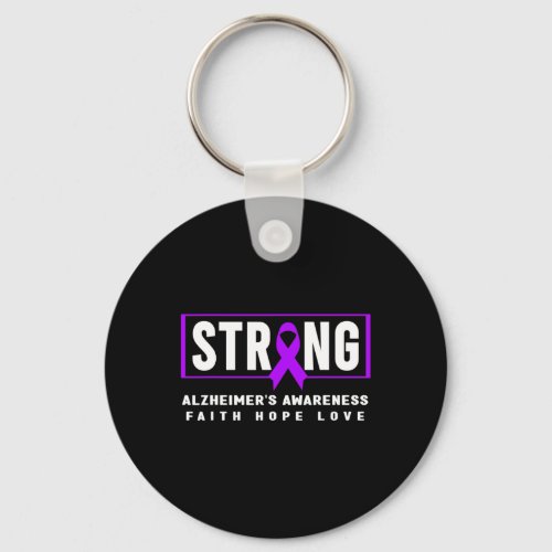 Awareness _ Purple Heimers Strong  Keychain