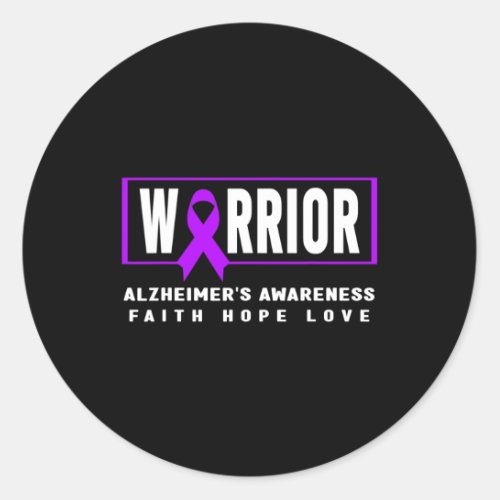 Awareness _ Purple Heimers Warrior  Classic Round Sticker