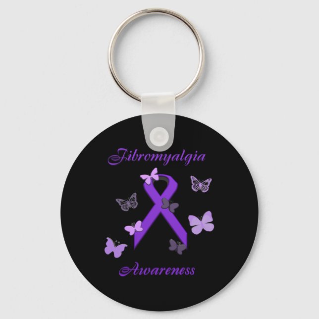 Awareness Purple Invisible Illness  Keychain (Front)