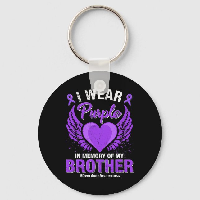 Awareness Purple Memory Of My Brother 2  Keychain (Front)