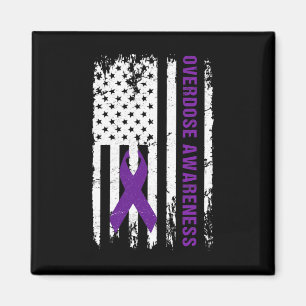 Awareness Purple Ribbon Addiction Recovery Magnet
