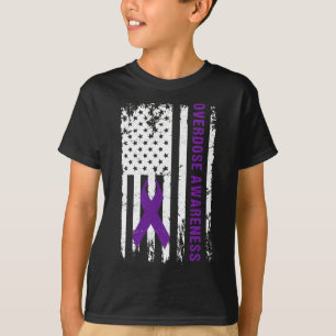 Awareness Purple Ribbon Addiction Recovery T-Shirt