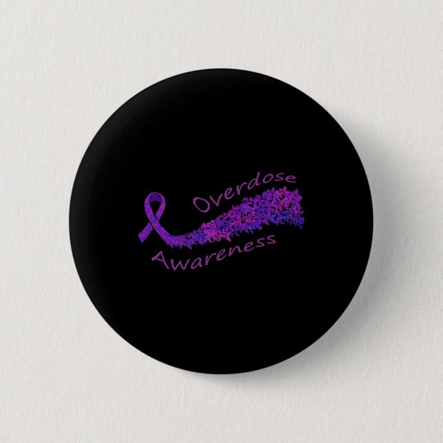 Awareness Purple Ribbon Butterfly Gift  Button (Front)