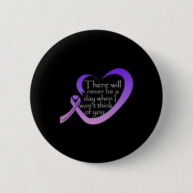 Awareness Purple Ribbon  Button (Front)