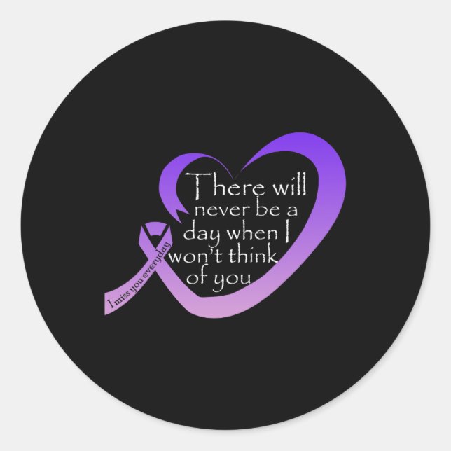 Awareness Purple Ribbon  Classic Round Sticker (Front)