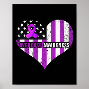 Awareness Purple Ribbon Drug Addiction  Poster