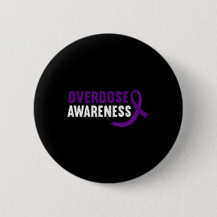 Awareness Purple Ribbon Drug Addiction Recovery Button