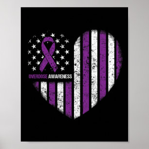 Awareness Purple Ribbon Durg Addiction  Poster