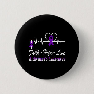 Awareness Purple Ribbon The End Of Heimer's Button