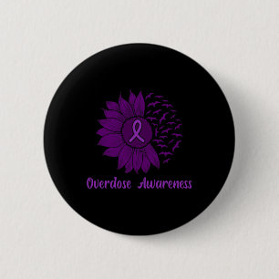Awareness Purple Sunflower Button