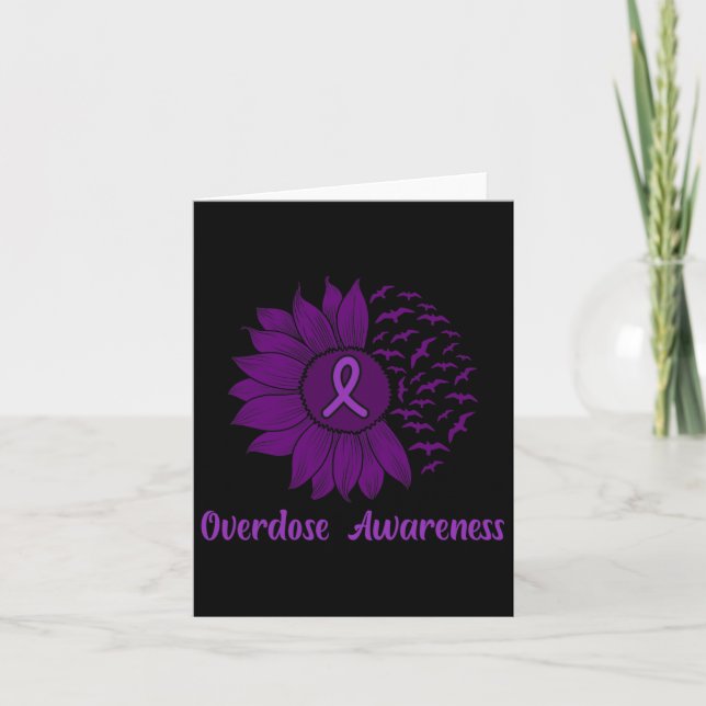 Awareness Purple Sunflower  Card (Front)