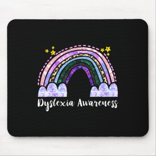 Awareness Rainbow Dyslexic Reading Therapy  Mouse Pad