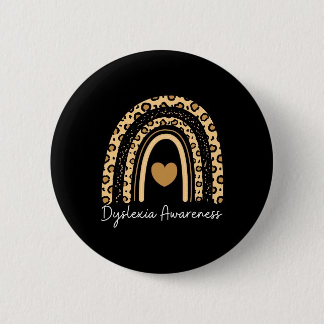 Awareness Rainbow Leopard  Button (Front)