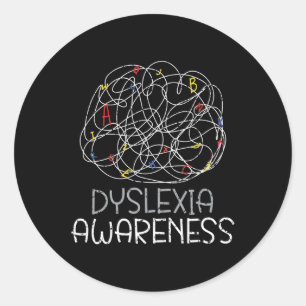 Awareness Reading Disorder Learning Disability Classic Round Sticker