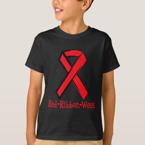 Awareness Red Ribbon Week Stroke Blood Cancer  T_Shirt